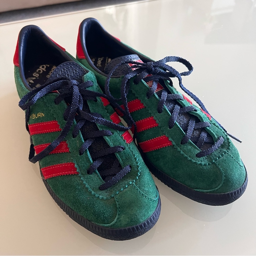ADIDAS Blackburn SPZL green suede red stripe limited edition trainers - Picture 16 of 16